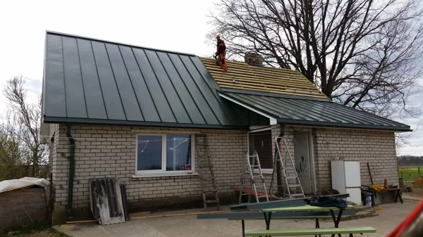 lāseņu, sateku, vējmalu, kores  un seguma monāža